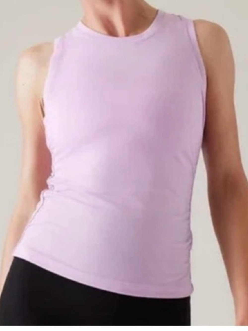 Athleta with ease sleeveless cinch tank pale pink purple